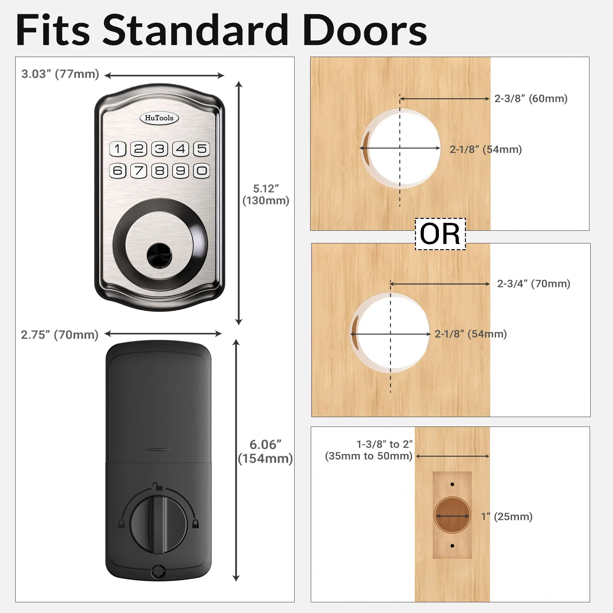 Smart Keypad Door Lock-Fingerprint  Entry Door Lock Deadbolt,  20 Touch Locking And 20 User Codes, Easy To Install And Program