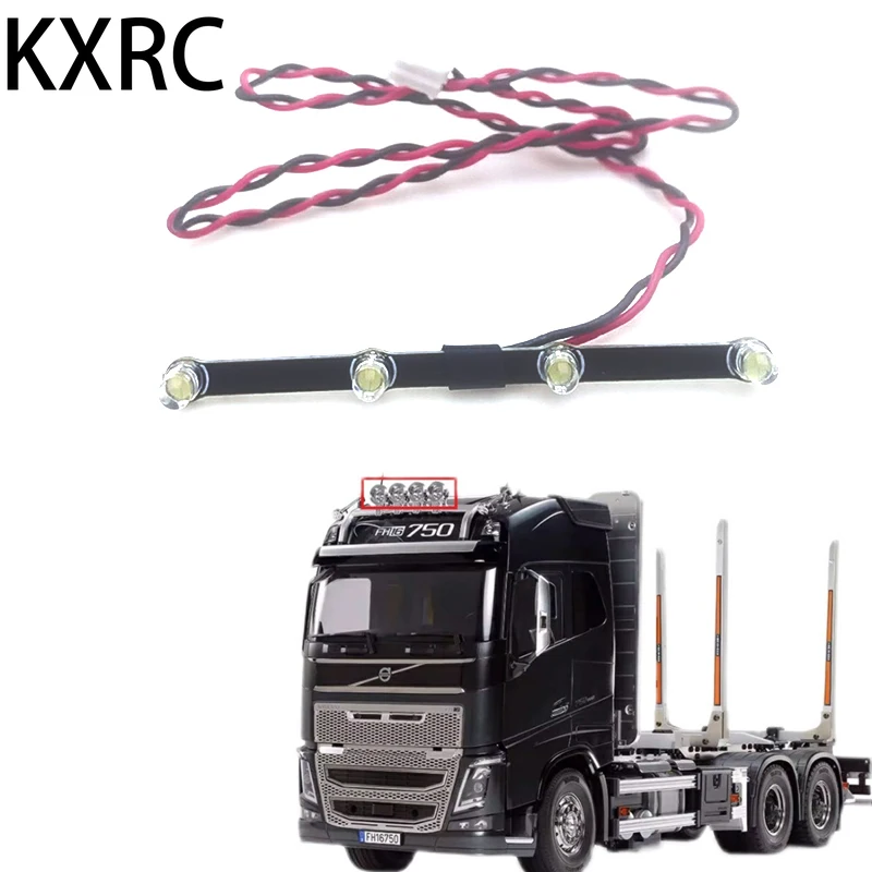 

KXRC LED 3mm White Dome Light Lamp Bar 5V for 1/14 Tamiya RC Truck Trailer Tipper Volvo FH16 750 56360 56362 Ambulance DIY Part