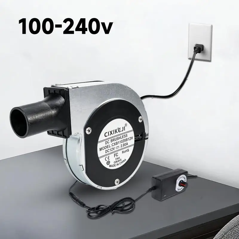 

100-240V Variable Speed Centrifugal Blower Fan For Barbecue Pit Charcoal Grill Outdoor Fireplaces And Indoor Ventilation M4YD