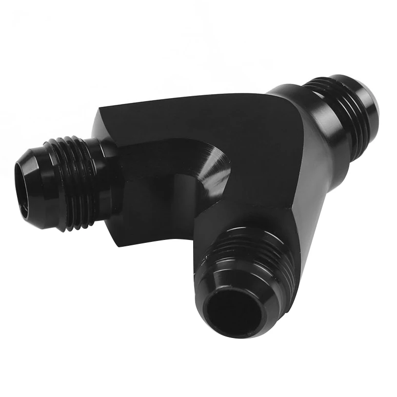 3-Way Y-Block Fitting Adapter AN10 10-AN Male to AN10 10-AN Male BLACK