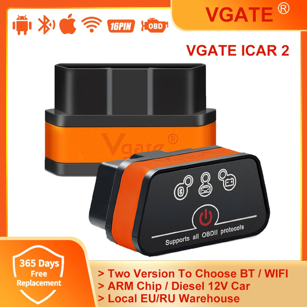 Vgate Icar2 Bluetooth-compatible/Wifi OBD2 Diagnostic Tool ELM327 OBD2 Scanner Mini ELM 327 WiFi for Android/IOS/PC Code Reader