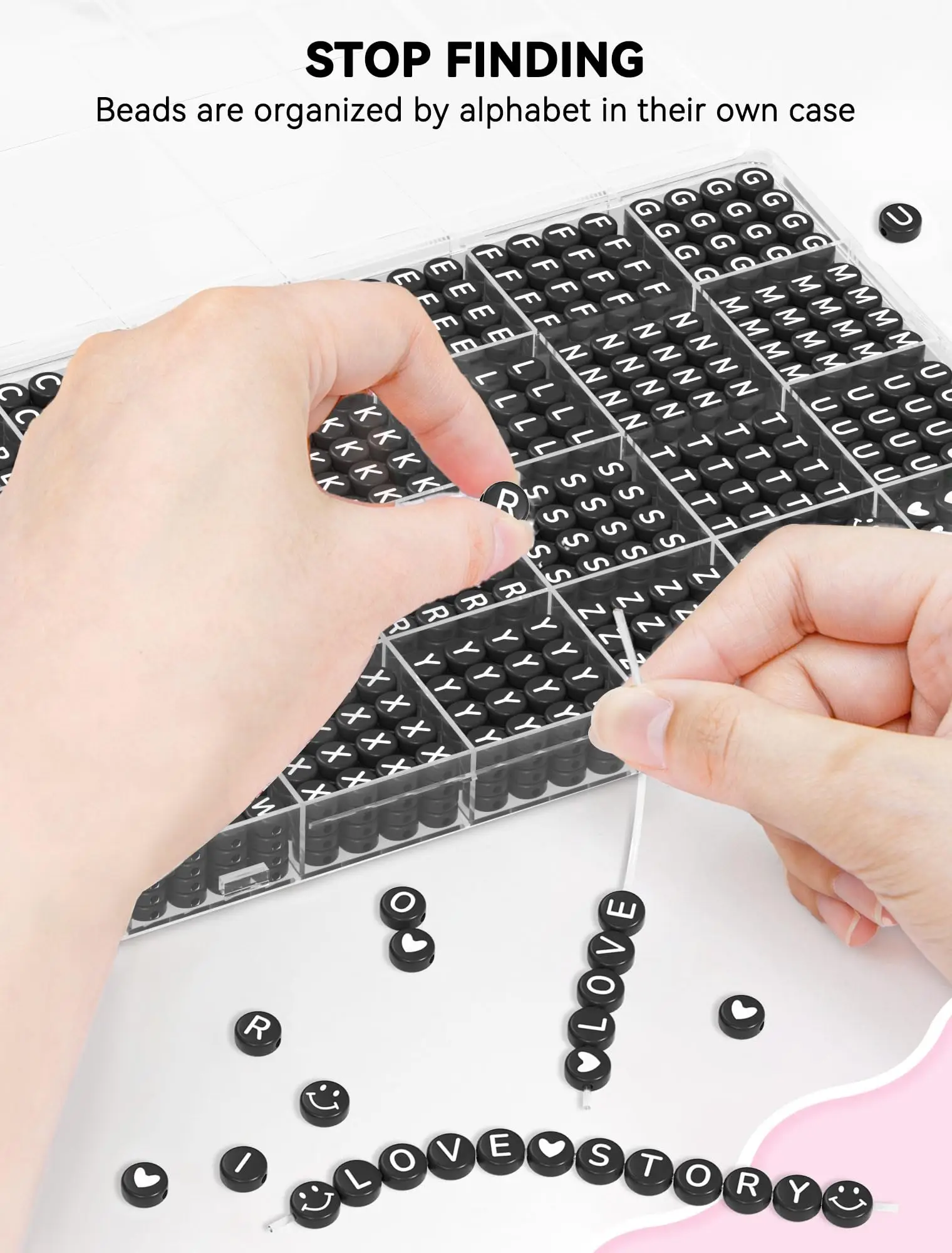 840 Letter-Shaped Beads, 28 Different Styles DIY Box Set Handmade Jewelry Set