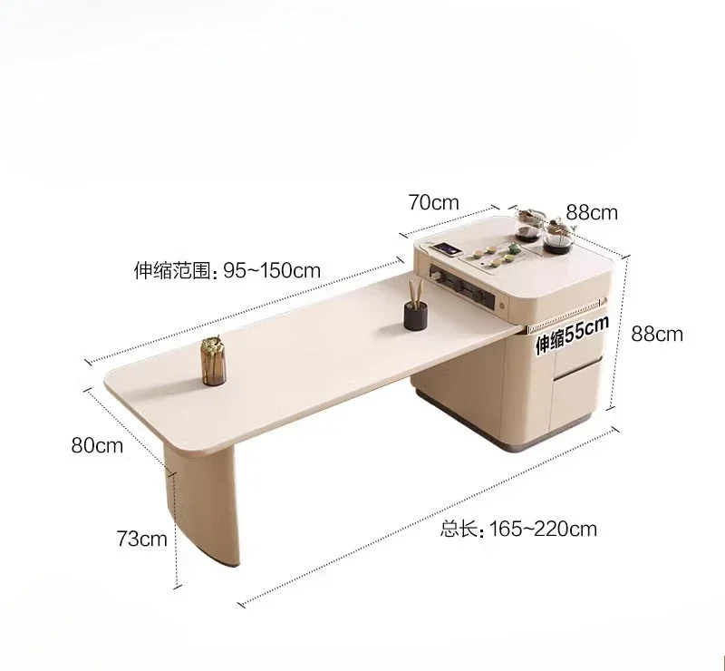 

Stone Plate Kitchen Island Dining Table Tea Table Double-Use Retractable Medium Kitchen Island Kitchen Inverted Table