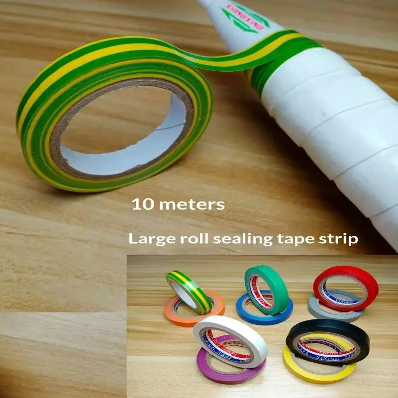 10 Meter Long Strong Self-Adhesive Sealing Tape Multicolor Sweat Band Sealing Tape Badminton Racket Overgrip End Stickers
