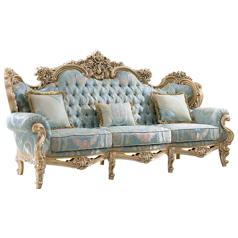 Court Rococo French Luxury Fabric Sofa