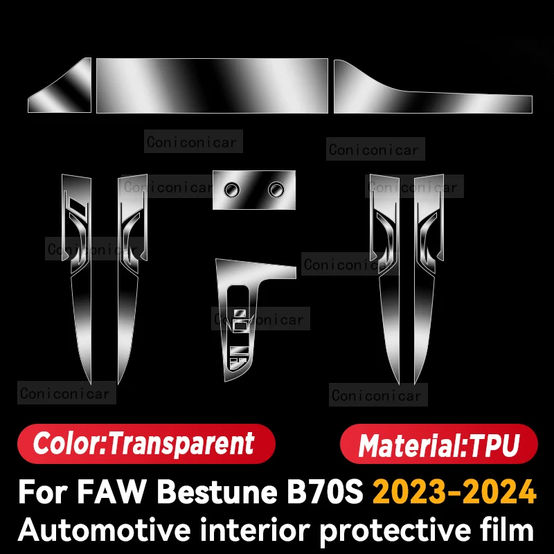 For FAW Bestune B70S 2023 2024 Car Interior Center Console Instrument Dashboard Protective Film Anti-scratch Sticker Accessories