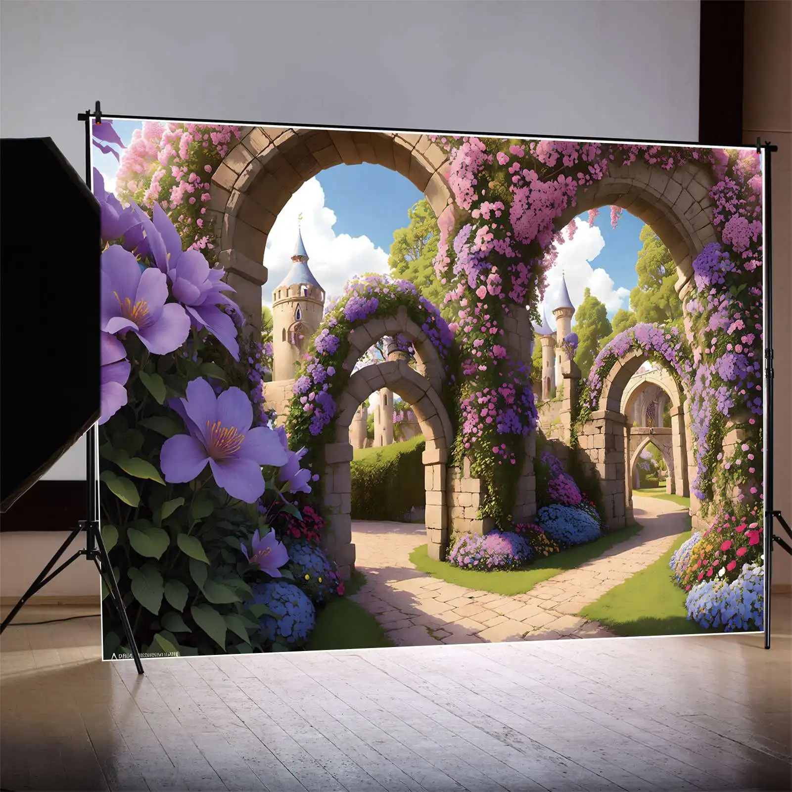 ฉากหลังภาพฤดูใบไม้ผลิของเด็กสำหรับการถ่ายภาพพื้นหลังเจ้าหญิงที่กำหนดเองสำหรับงานเลี้ยงวันเกิดอุปกรณ์ตกแต่งบ้านวันหยุด