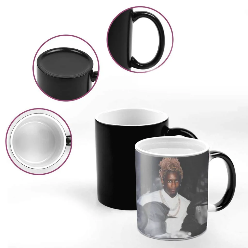 Young Thug Pop Hip-Hop Rap Star Classic Movie Creativity Change Color Chang mug Ceramic mug Hot Coffee Cup Breakfast Cup mug