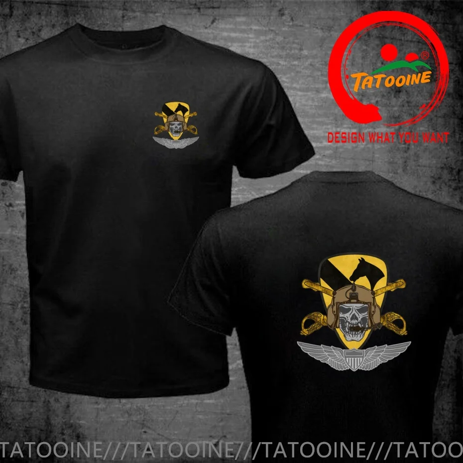 

Забавная дизайнерская рубашка US Army Airborne 1st CAV DIV Air Mobile V2, мужская модная повседневная одежда, стильные топы, футболка для отдыха