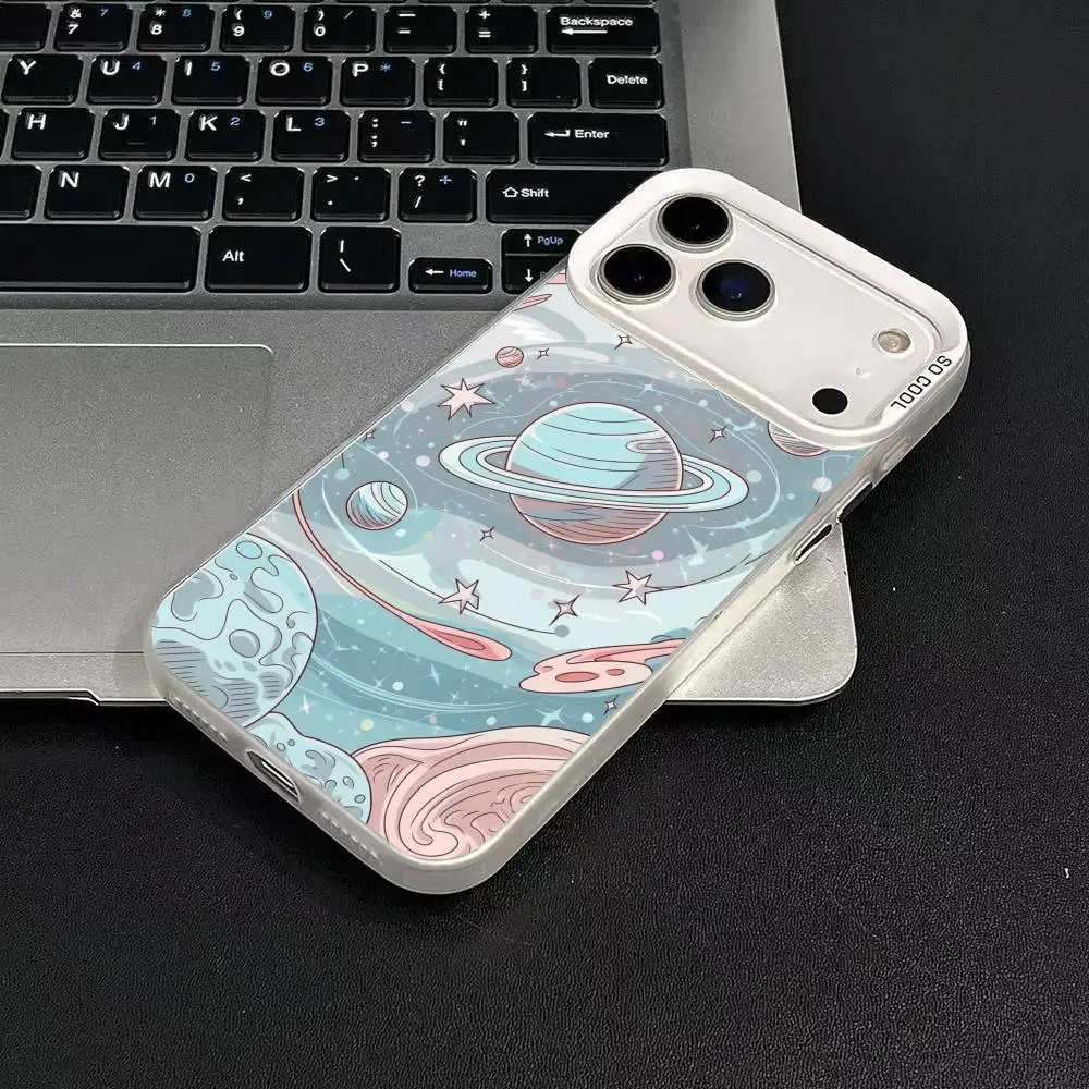 Чехол для телефона с рисунком синей планеты для iPhone 17, 16, 15, 14, 13, 12, 11 Pro/Max/Plus, противоударная задняя крышка с защитой от отпечатков пальцев