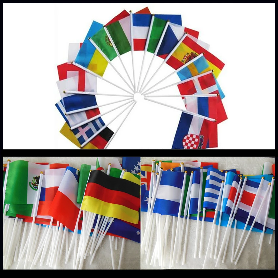 custom hand flags 14*21cm or 20*30cm Hanging flag any logo any design polyster material customize hand waving flags