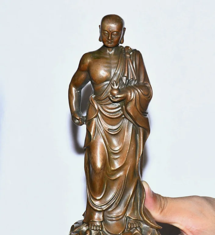 7.8'' Old Tibet Bronze Tang Seng San Zang Ksitigarbha Boddhisattva Buddha Statue