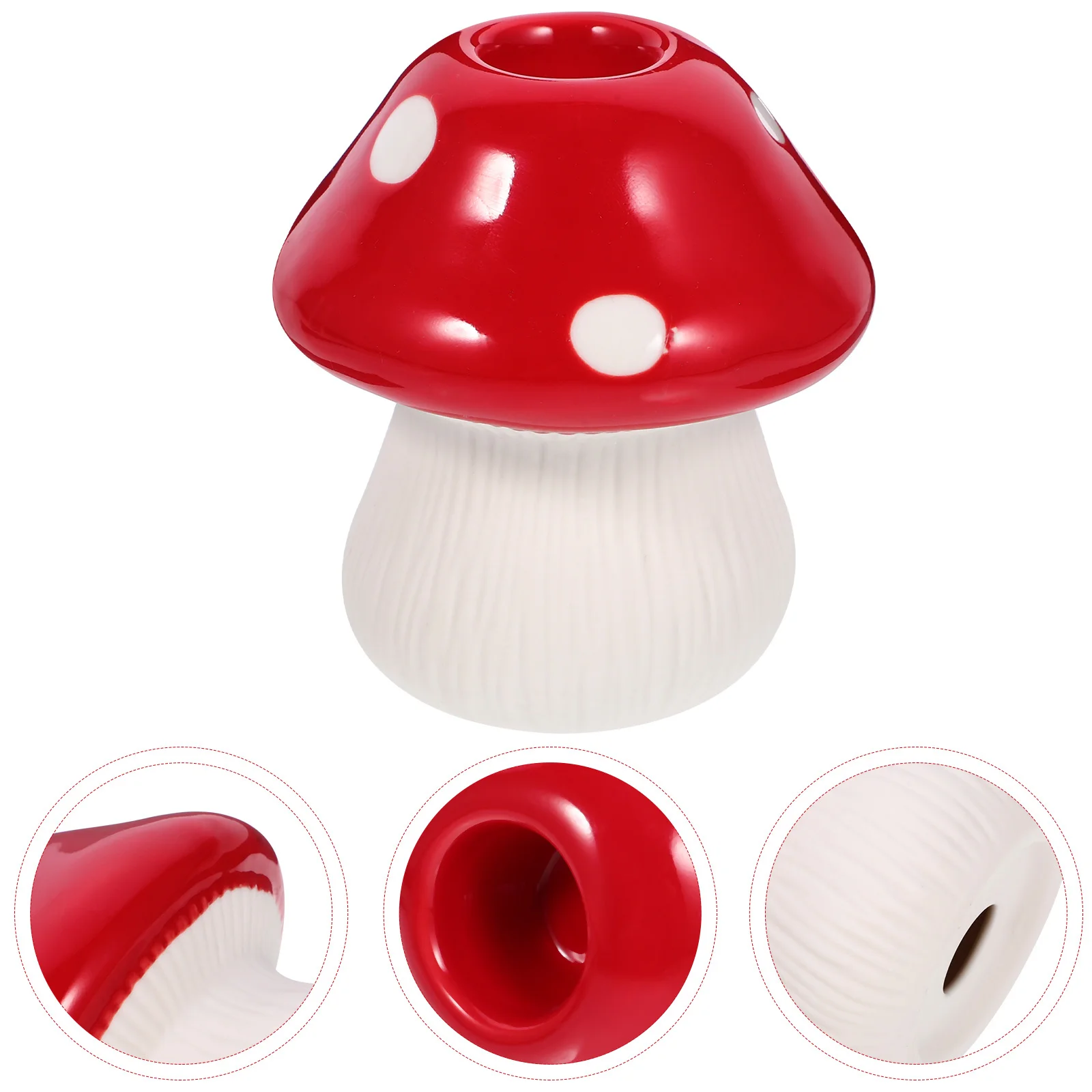 

Mushroom Ceramic Holder Artistic Desktop Stand for Living Room Decor Party Atmosphere Enhancement