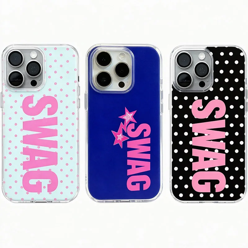 SWAG Letter Polka Dot Phone Case for OnePlus 9RT 10R 10PRO 12 13R 13T 15 ACE 2 3 ACE3 NORD NORD2 5 CE CE2 CE5 Case
