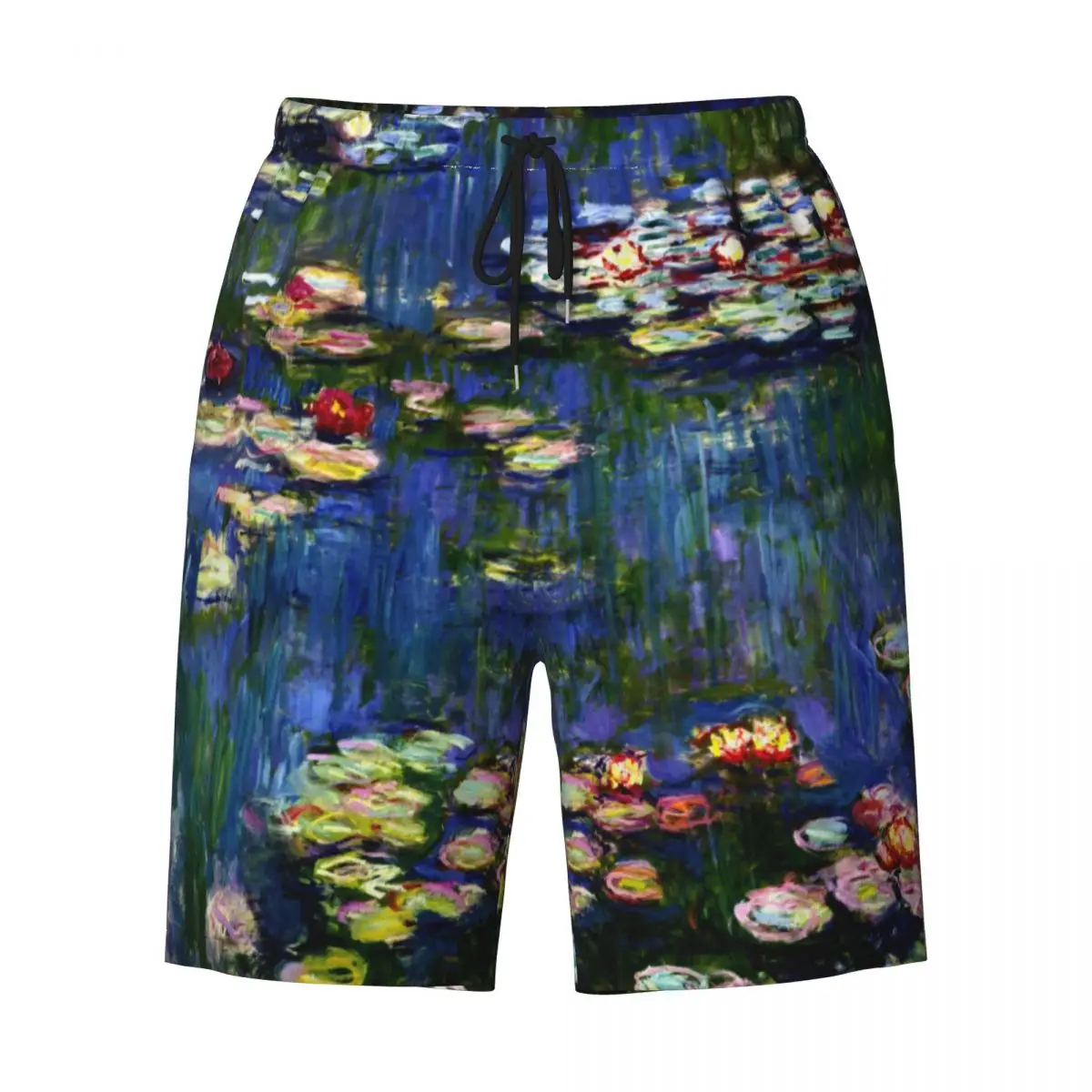 Water lirios de Claude Monet pantalones cortos de playa para hombre, ropa de baño de secado rápido, pintura moderna