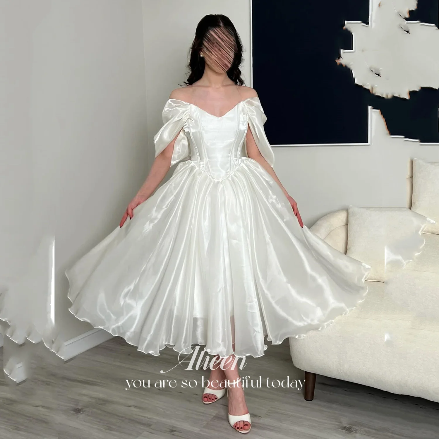 

Aileen Flash Evening Dresses for Special Occasions Wedding Dress A-line Customized Organza Off the Shoulders Elegant Party Women