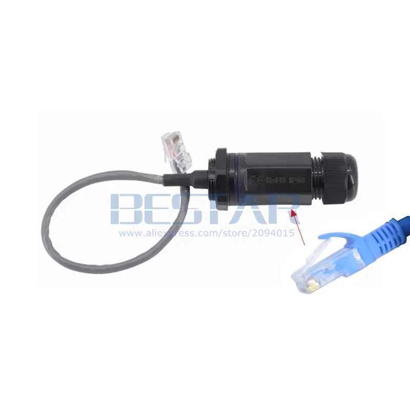 Наружный сетевой кабель RJ45 CAT5E, водонепроницаемый разъем, без экранирования, IP68, 8P8C, M25, крепление на панели с пылезащитной розеткой для крышки
