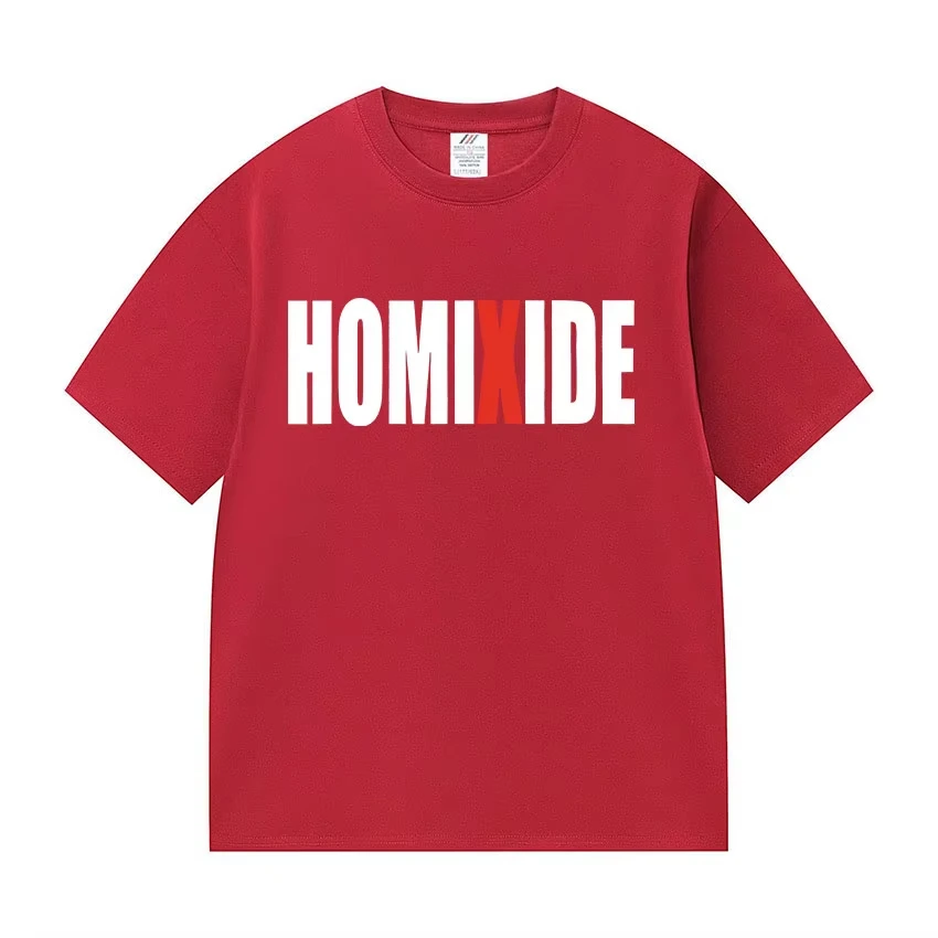 Homixide Gang Album Graphic T-Shirt Rap Playboi Carti Hip Hop Tide Short Sleeve T-shirts Men's Vintage Oversized Cotton T Shirt