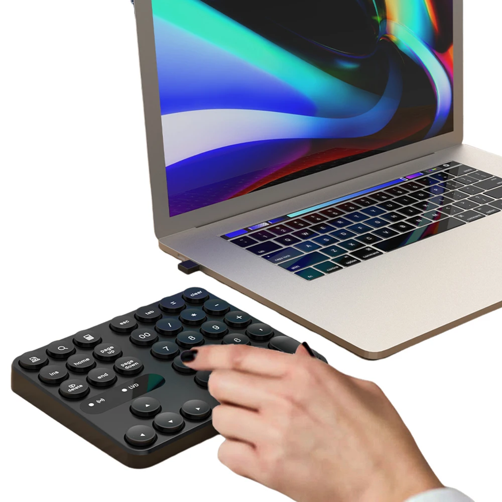 2.4G Wireless Mini Numeric Keypad 35 Keys Number Keypad Digital Keyboard Accounting Number Pad for Laptop Computer Desk PC
