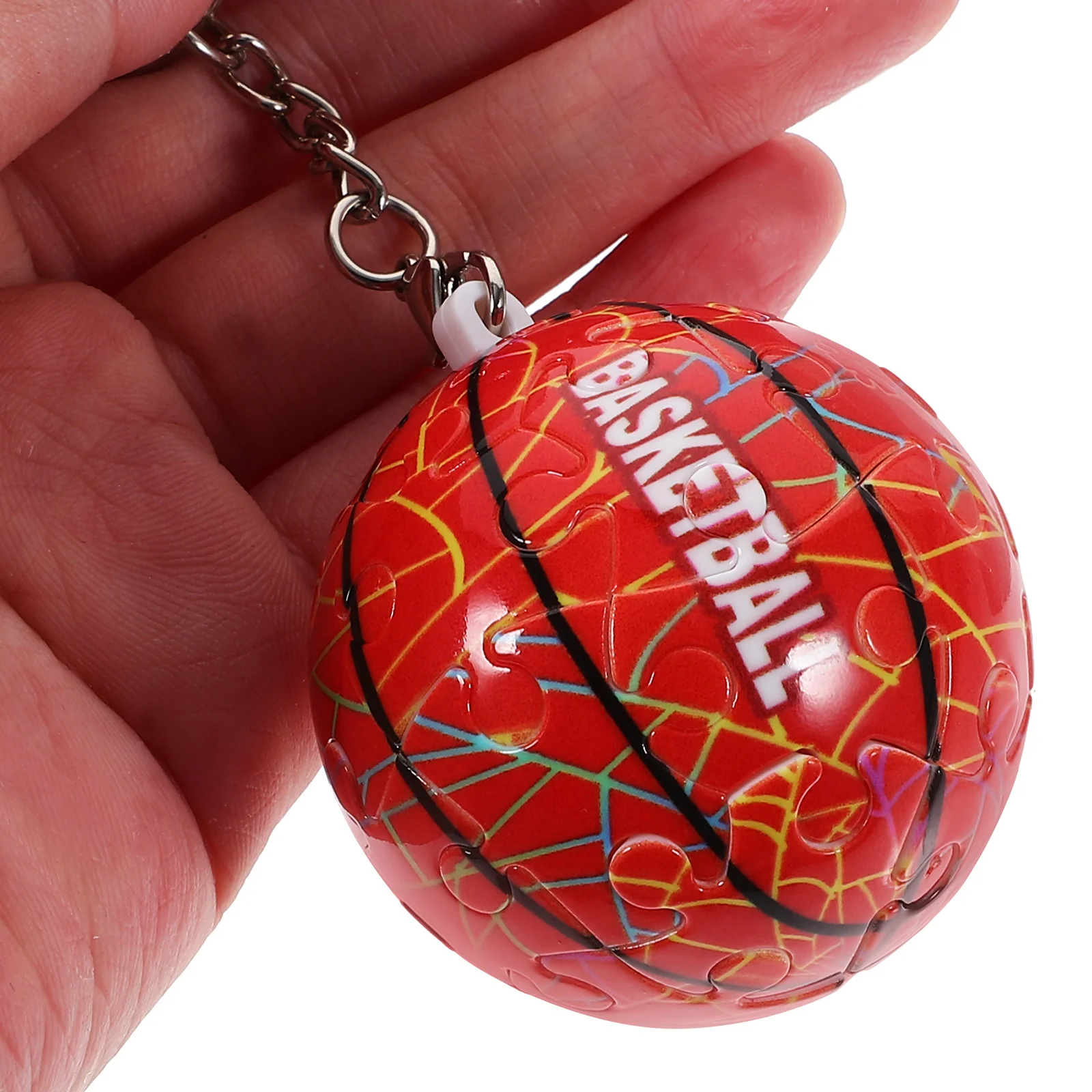 

Keychains DIY Puzzle F Plastic Pendant Sports Balls Key Rings Basketball Key Ring Perfect Gift Basketball Fans