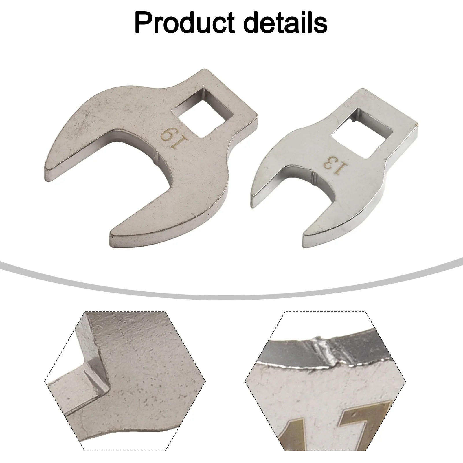 Tight Space Solution Eight Piece Drive Crowfoot Wrench Set in Essential Metric Measurements from Ten to Nineteen mm