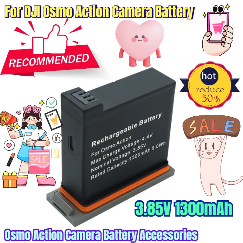 

3.85V 1300mAh Suitable for DJI Osmo Action Camera Battery Osmo Action Camera Battery Accessories