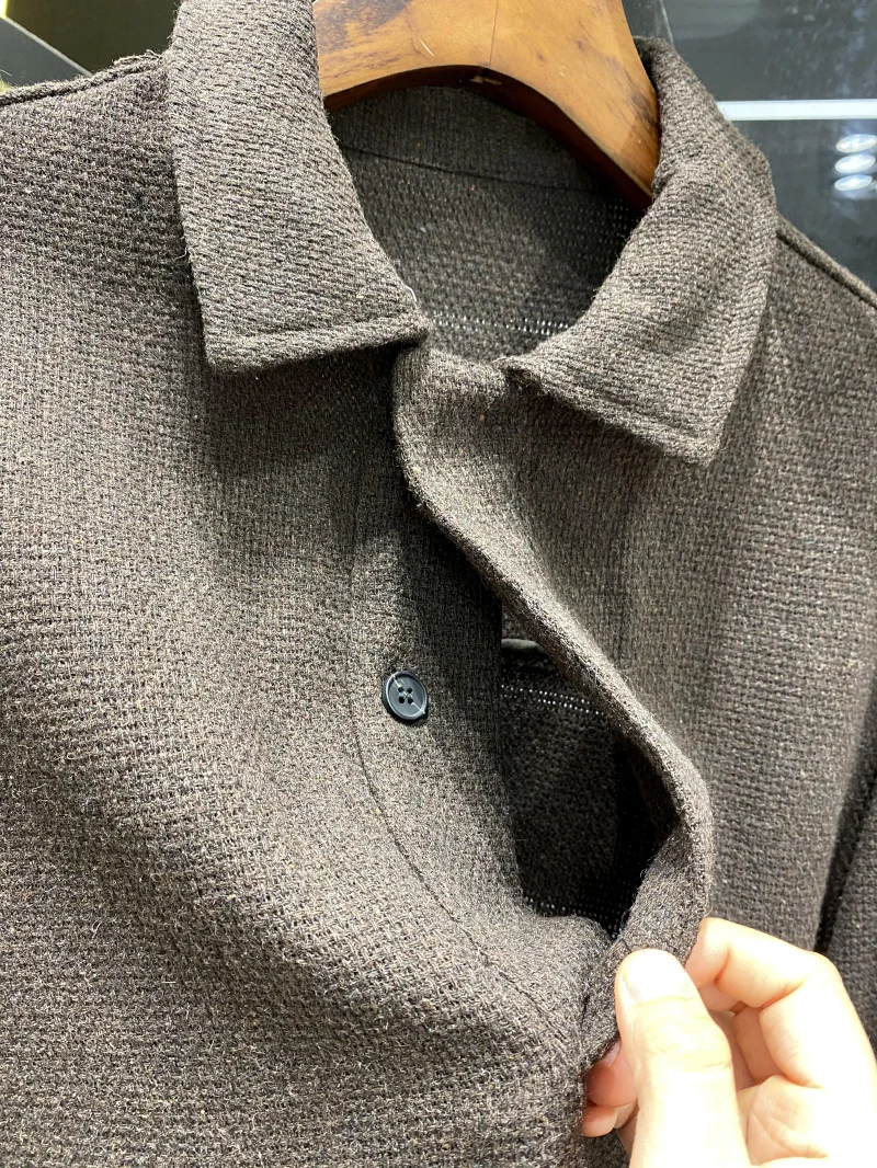 ملابس خارجية مريحة كاجوال طويلة Sve irt للرجال لخريف جديد قابلة للتنفس بأزرار سفلية Ne فضفاضة قابلة للتنفس...