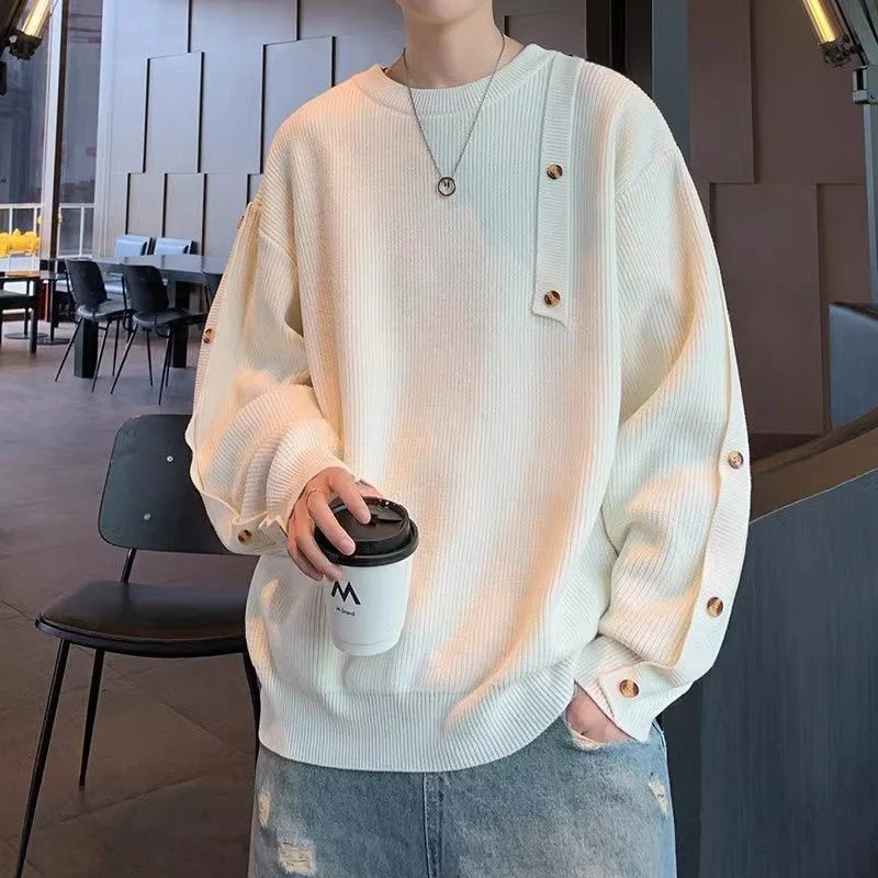 

Мужской свитер Thiened на осень-зиму, свободный повседневный трикотаж, Гонконгский трикотаж, круглый трикотаж из полиэфирного волокна Ne