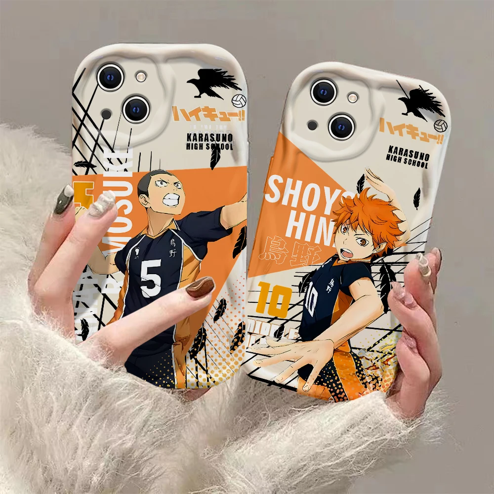 2024 nuovo film custodia Haikyu 3D Wave per iPhone 16 15 14 13 12 11 Pro Max Mini X XR XSMAX 8 7 6S Plus Cover morbida in Silicone