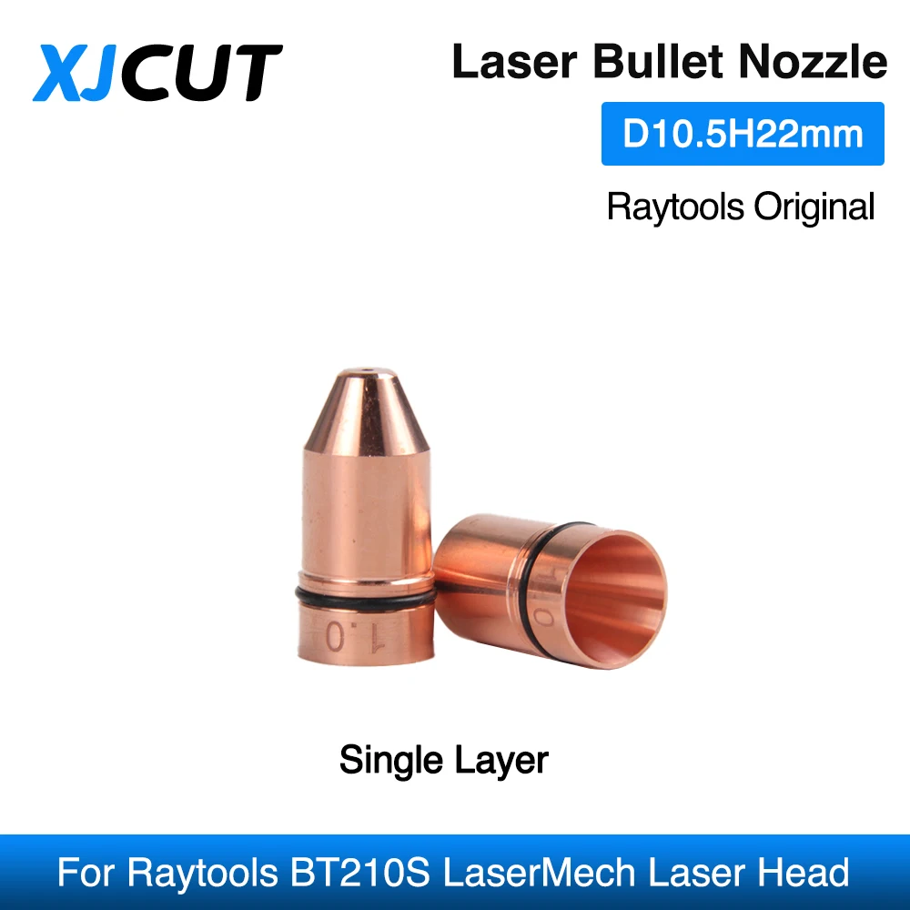XJCUT 10 unids/lote Raytools boquilla láser Original boquilla tipo bala 211GJT0039 para Raytools BT210S LaserMech cabezal de corte láser de fibra