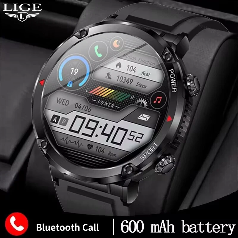 LIGE 2023 Smart Uhr Männer 1,6 Zoll Full Touch Armband Fitness Tracker Sport Uhren Bluetooth Anruf Smart Uhr Männer Smartwatch