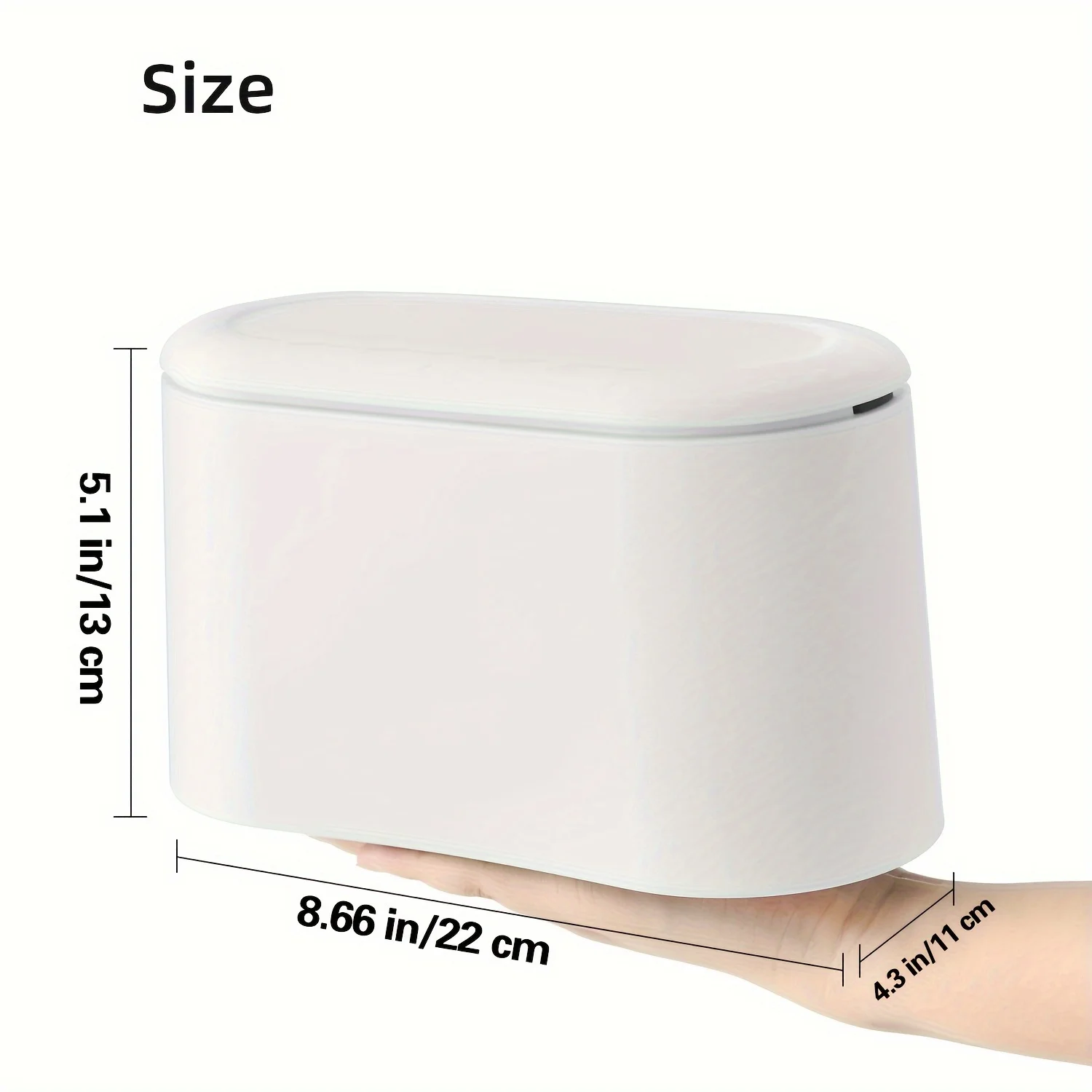 Mini Trash Can With Lid, Small Desk Countertop Mini Garbage Cans, Tiny Waste Basket,White