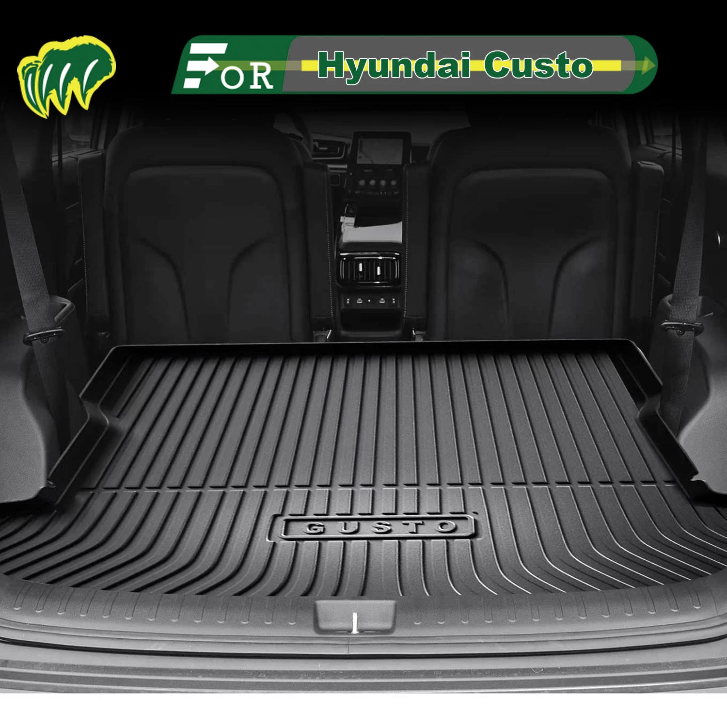 

Для Hyundai Custo 2017-2025 TPE индивидуальный коврик для багажника автомобиля всесезонный коврик для багажника 3D-образный коврик для багажника защитный коврик для багажника