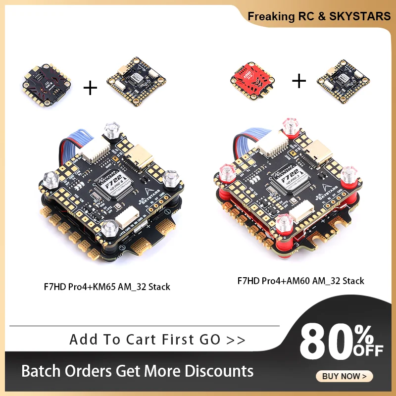 Skystars F7HD Pro4 وحدة تحكم في الطيران FPV KM65 128K 4IN1 ESC كوكب المشتري AM-32 كومة DShot1200 لطائرة سباق FPV بدون طيار