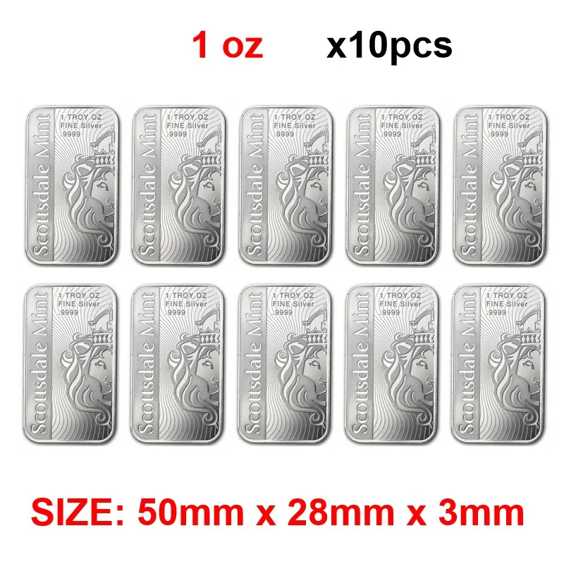 Replica 10 oz Scottsdale Vortex Silver Bar USA 10 oz Silver Bar Zinklegering Verzilverd Bullion Craft Gifts