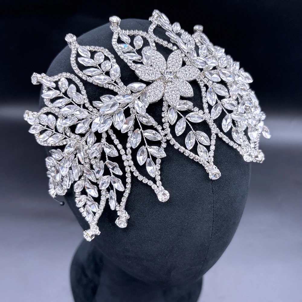 

DZ301 European and American Luxury Wedding Headwear Silver Champagne Crystal Hairband Bridal Hair Ornaments Wedding Decorations