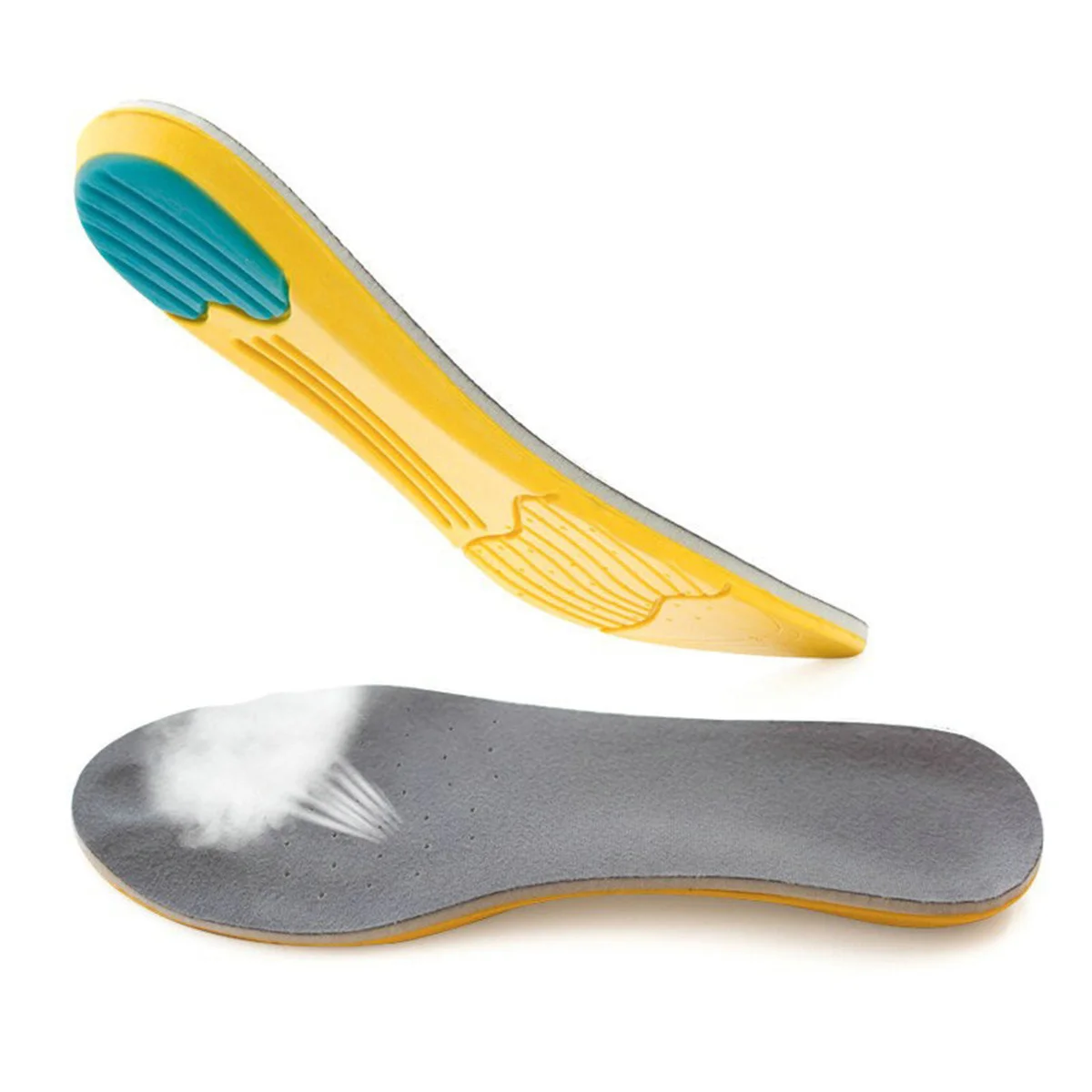 1 ペアスポーツインソール Eva 衝撃吸収通気性マッサージクッション靴パッドサイズ 41-45 厚みのあるヒールパッド吸収性