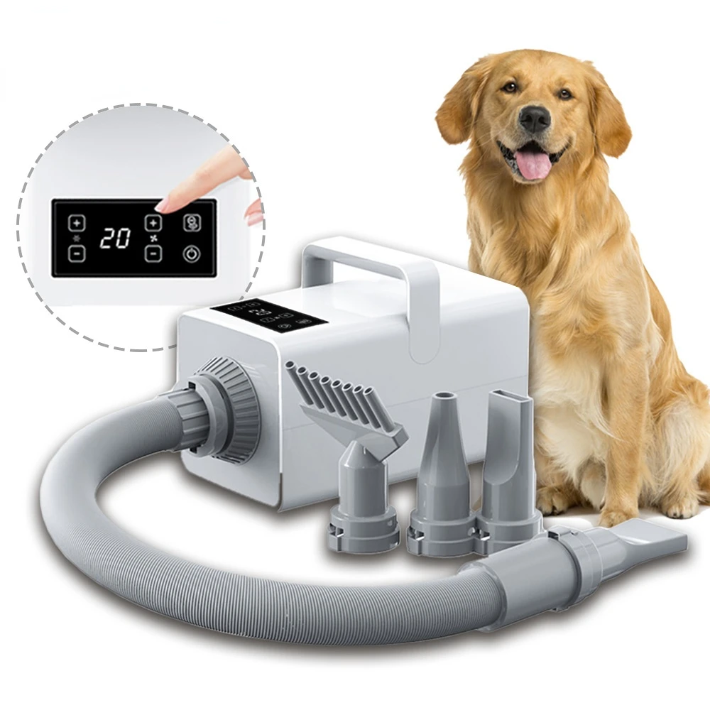 

Professional LED Pet Dog Dryer Cat Grooming Negative Ion Blower Hot Wind Heater Adjustable Blow-dryer Force Hair Dryer For Dogs