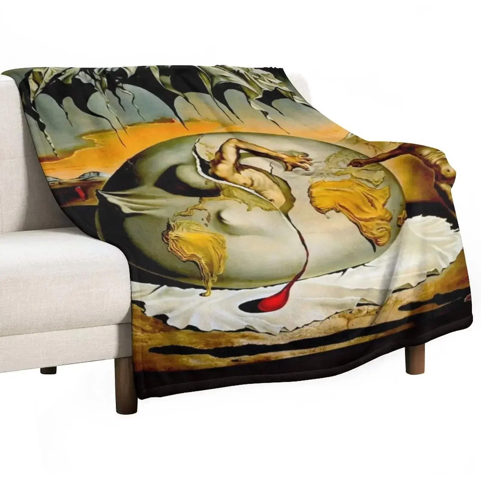 

ENFANTE GEOPOLITIQUE OBSERVANTE : Painting Print Throw Blanket Sleeping Bag Furry Blankets