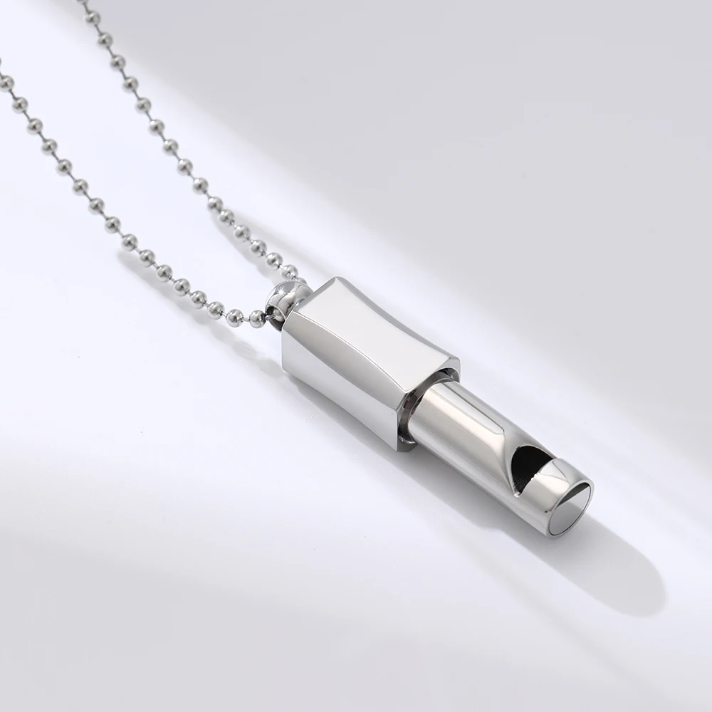 Cross-border small waist mindfulness whistle can blow to regulate breathing stress reduction titanium steel meditation jewelry