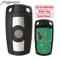 Jingyuqin Semi-Smart Car Key 315/433/868MHZ ID46 For BMW 1/3/5/7 Series CAS3 X5 X6 Z4 Non-Keyless Transmitter Remote Control