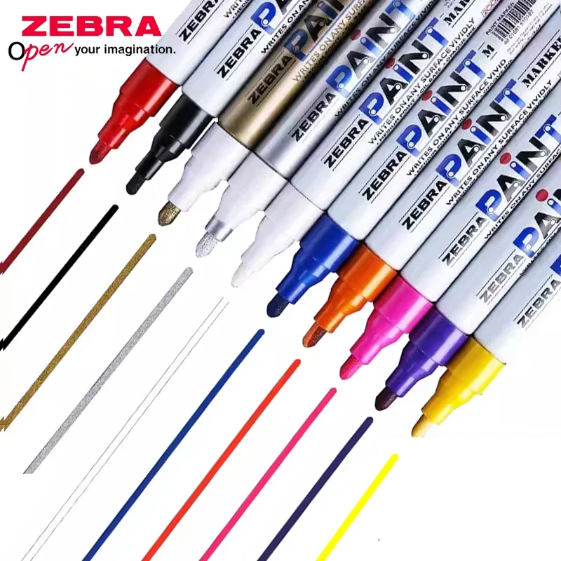 1pcs Japan ZEBRA Paint Markers Oil Quick Drying Industrial Waterproof Color Marking Touch Up MOP-200M Graffiti Office Supplies