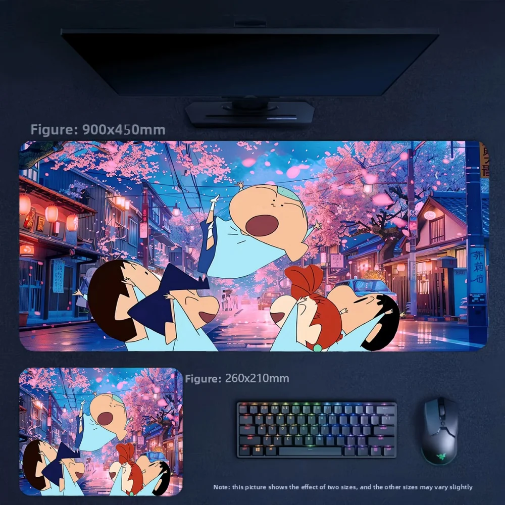 High-Quality Printed Leather Mouse Pad for Children Animation Crayon Shin-chan and His Friends Leather Non-slip Cute Mouse Pad