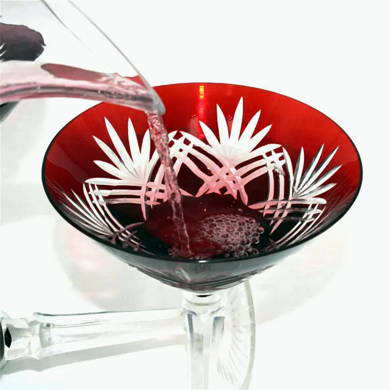 European style martini glass handmade carved saltpetre glass goblet for cocktails, red wine and whisky