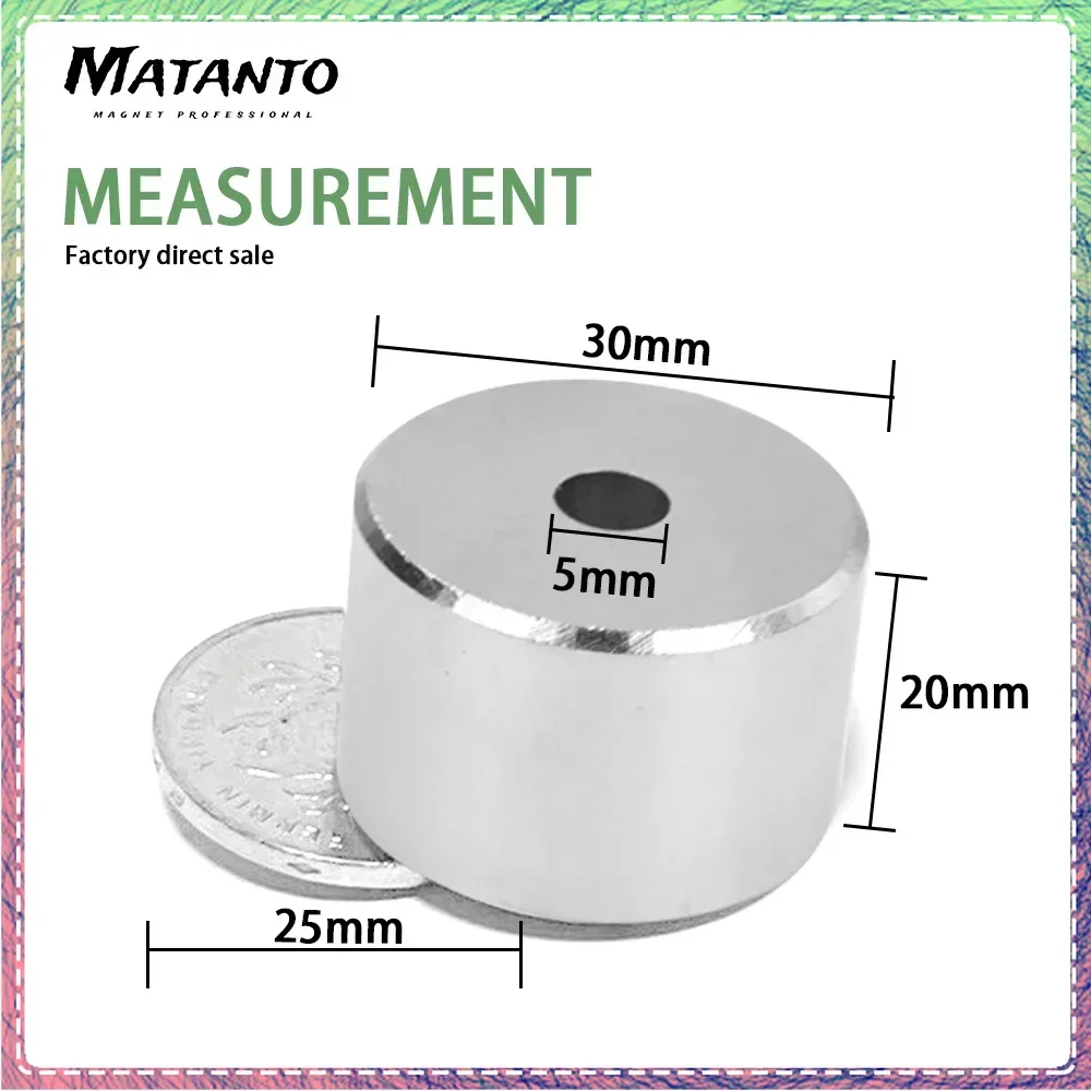 

1/2/5/10Pcs 30x20-5mm 30x20-6mm Round Strong Magnets with 5mm Hole Disc Fridge Magnet Search Neodymium Magnets Magnetic Sheet