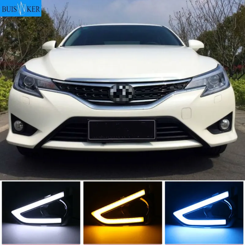 

1Pair DRL For Toyota MARK X REIZ 2013 2014 LED DRL Daytime Running Light With Turn Signal Fog Lamp