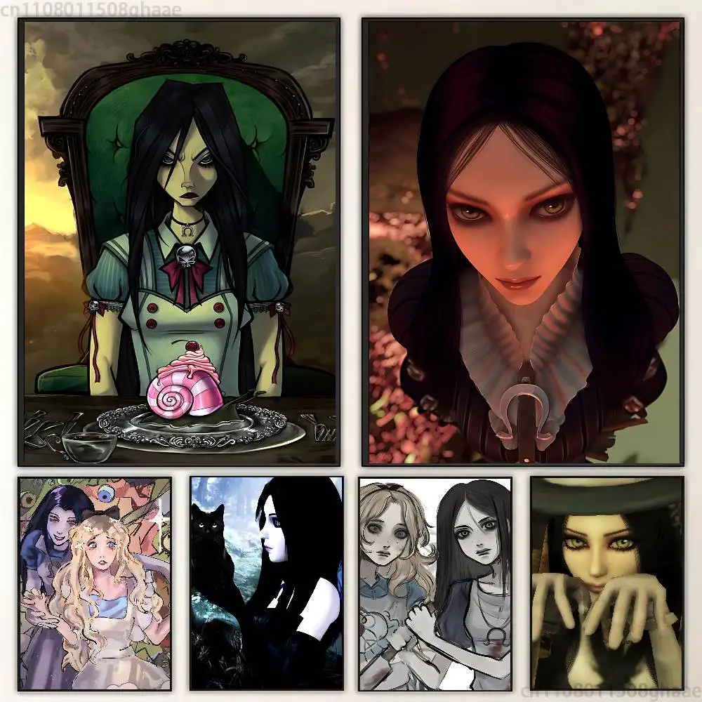 Классическое настенное искусство A-Alice Madness Returns, постер с принтом на холсте, подходит для дома, гостиной, украшения комнаты, живописи
