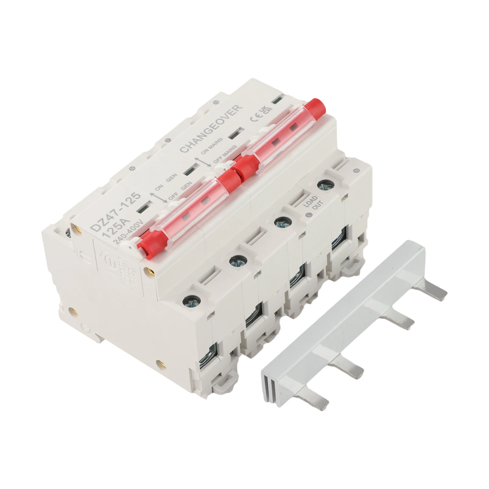 1PC 125 Amp 4 Pole Rotary Changeover Switch Single Phase 240-400V AC22A DIN Rail Mounted Power To Generator Transfer Switch