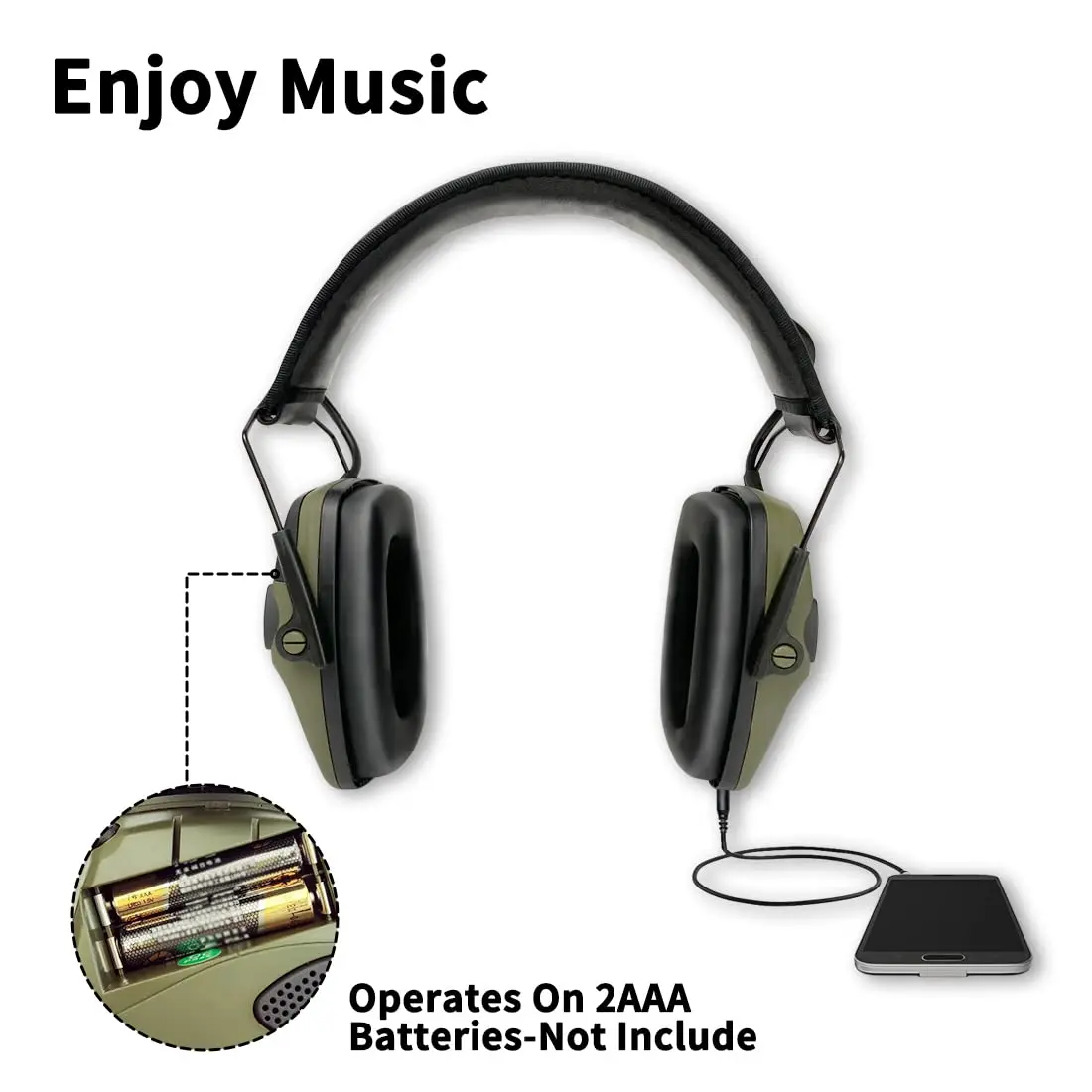 ZOHAN Earmuffs Active Headphones for Shooting Electronic Noise Hearing Protection Hunting Headset Foldable Ear Protecter