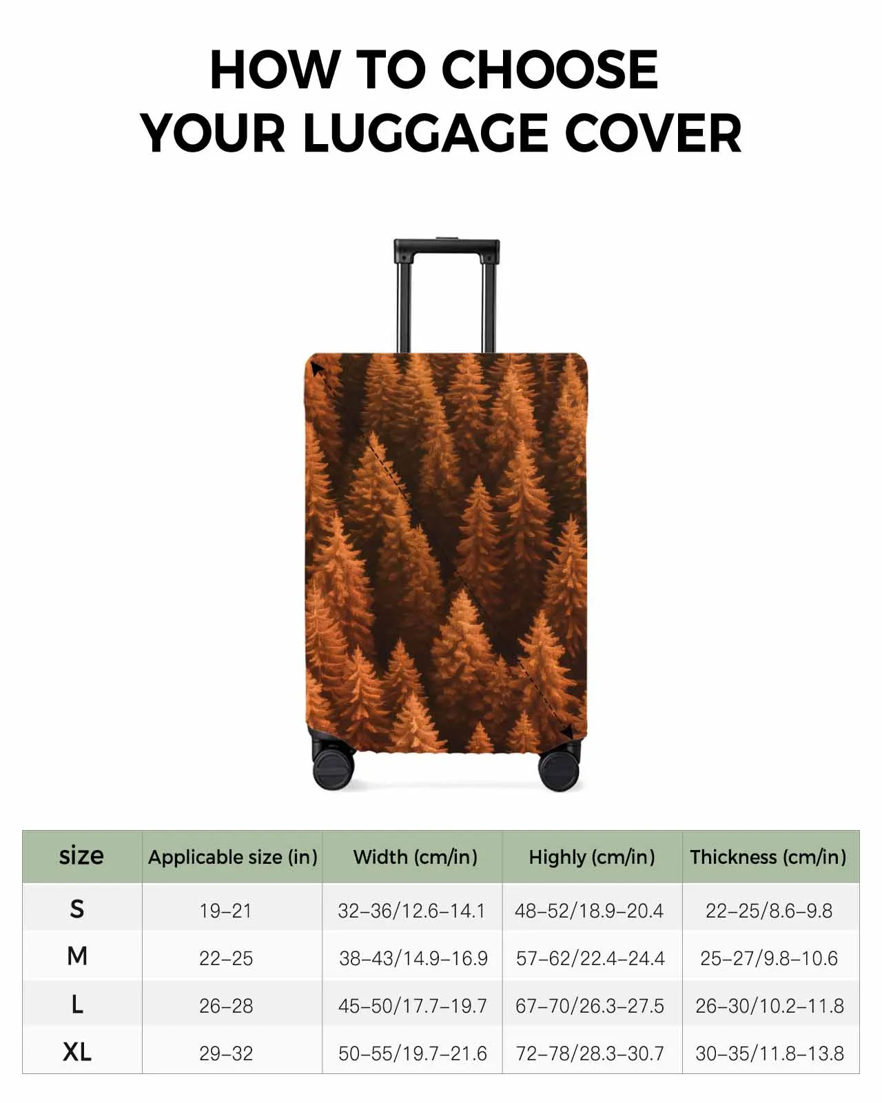 Wallpaper Forest Tree Autumn Stretch Suitcase Protector Baggage Dust Case Cover For 18-32 Inch Travel